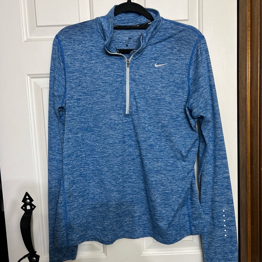 Nike Blue Heather Dri-FIT Running Top 1/4 zip womens large